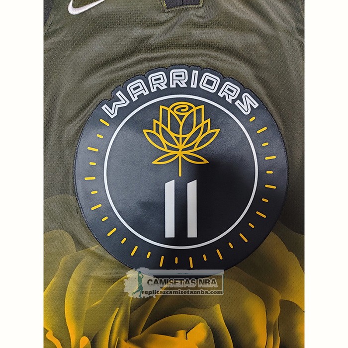 Camiseta Golden State Warriors Klay Thompson NO 11 Ciudad 2022-23 Negro